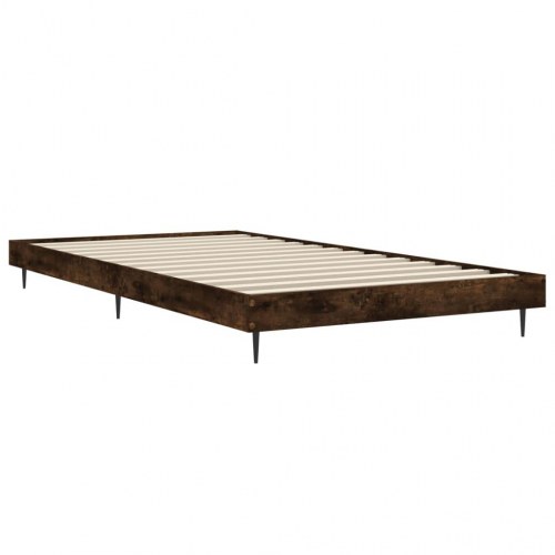 Sengeramme 90x200 cm i konstrueret træ - røget eg, uden madras