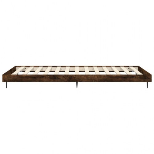Sengeramme 90x200 cm i konstrueret træ - røget eg, uden madras