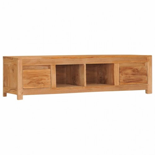 Tv-bord 115x30x35 cm massivt teaktræ