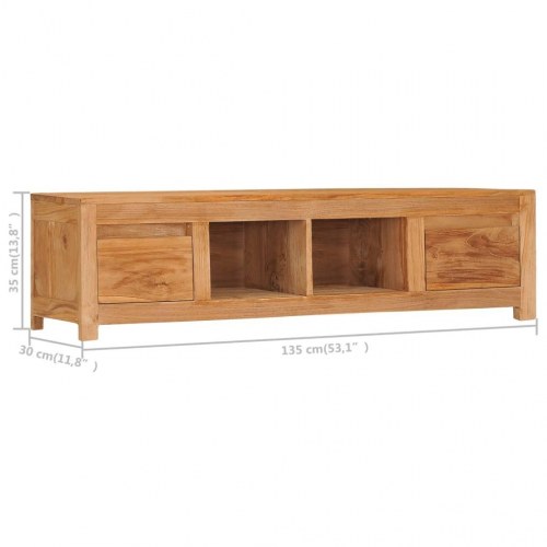 Tv-bord 115x30x35 cm massivt teaktræ