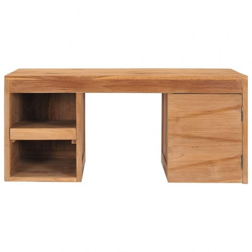 Sofabord i massivt teaktræ 90 × 50 × 40 cm - rustik kolonistil
