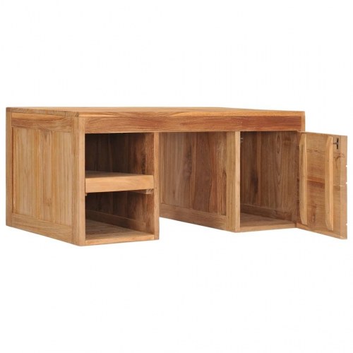 Sofabord i massivt teaktræ 90 × 50 × 40 cm - rustik kolonistil