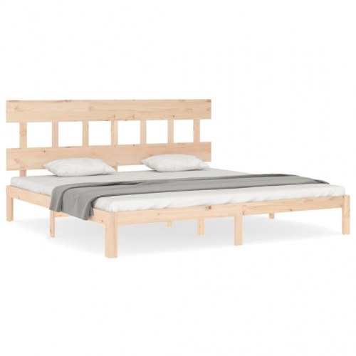 Sengeramme med sengegavl Super King Size massivt træ