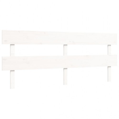 Sengeramme med sengegavl 200 x 200 cm massivt fyrretræ - hvid