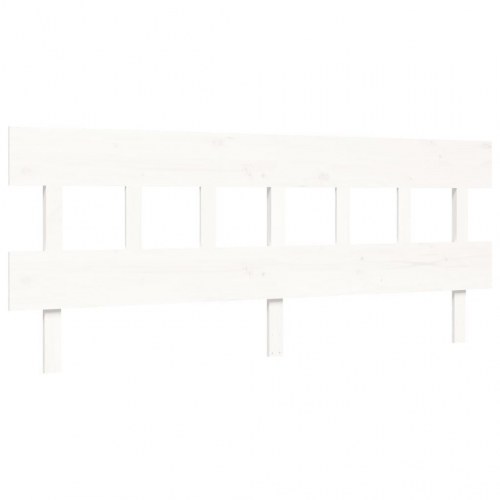 Sengeramme med sengegavl 200 x 200 cm - hvid