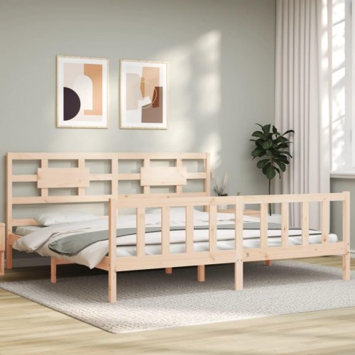 Sengeramme uden madras 200x200 cm massivt fyrretræ