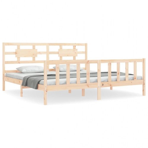 Sengeramme uden madras 200x200 cm massivt fyrretræ