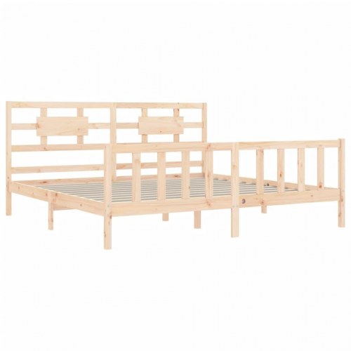 Sengeramme uden madras 200x200 cm massivt fyrretræ