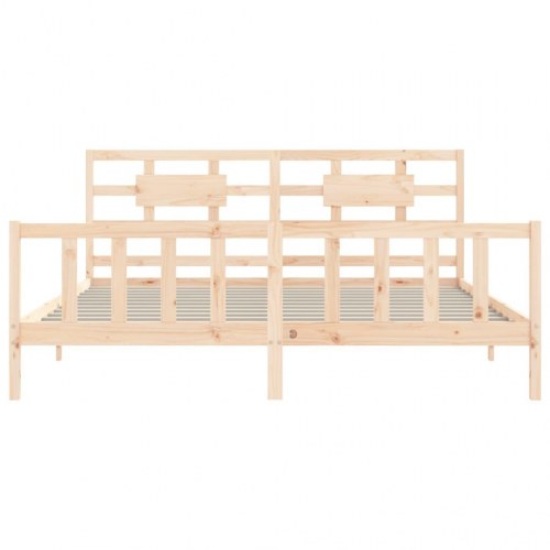 Sengeramme uden madras 200x200 cm massivt fyrretræ