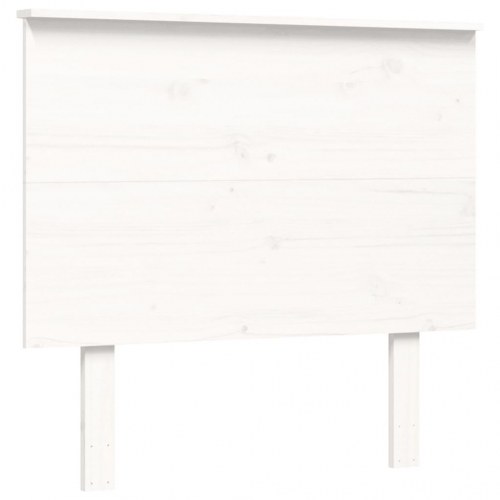 Sengeramme 90x200 cm i massivt fyrretræ - hvid med sengegavl