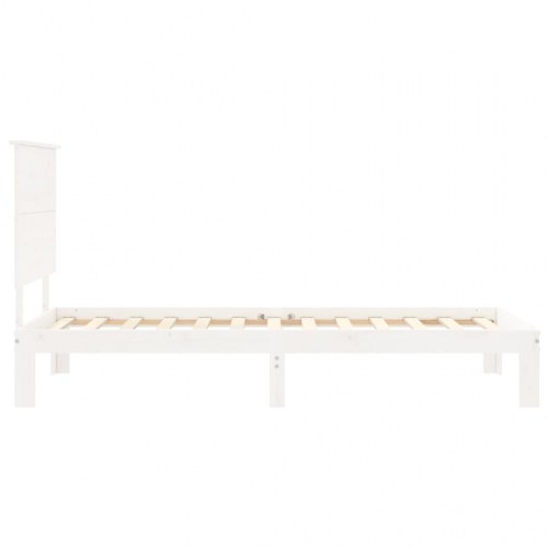 Sengeramme i massivt fyrretræ 100 x 200 cm - hvid