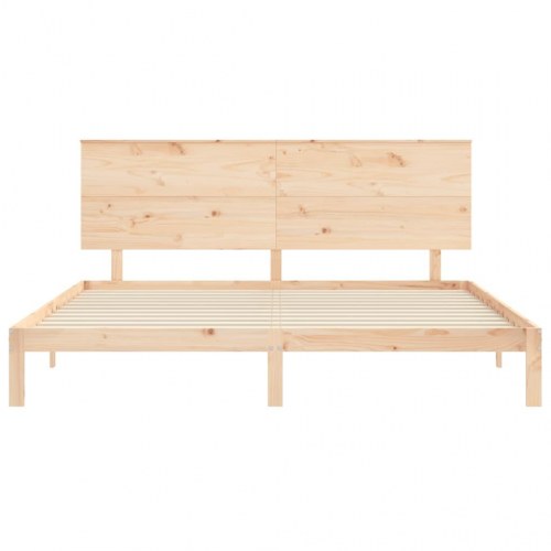 Sengeramme 200x200 cm i massivt fyrretræ med gavl
