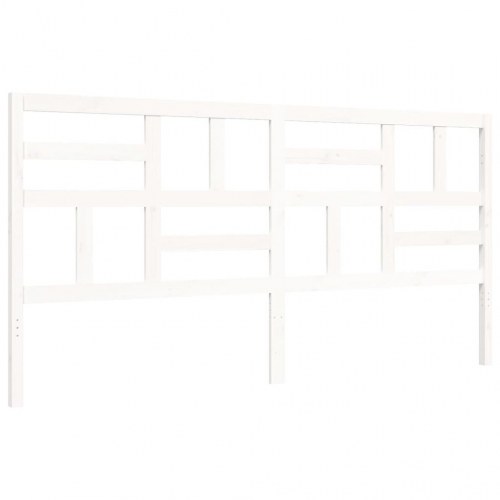 Sengeramme uden madras 200x200 cm massivt fyrretræ hvid