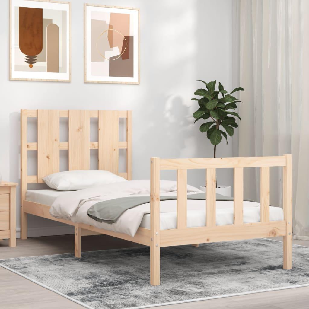 Sengeramme Med Sengegavl 90x190 Massivt Træ