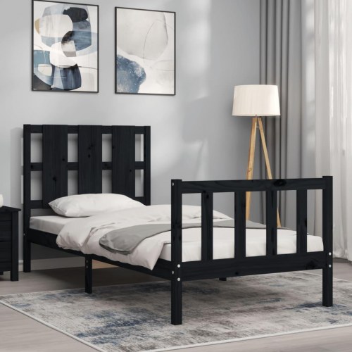 Sengeramme med sengegavl Small Single - sort