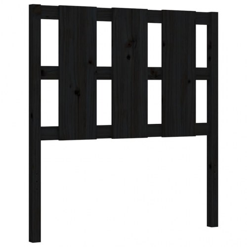 Sengeramme med sengegavl 90x190 cm massivt træ sort