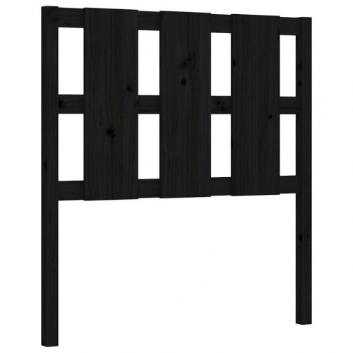 Sengeramme med sengegavl 100x200 cm massivt træ sort
