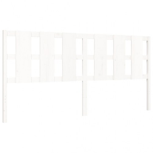 Sengeramme med sengegavl 180x200 cm massivt træ hvid