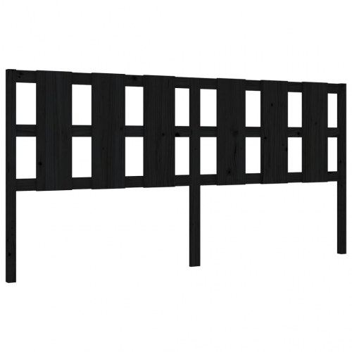 Sengeramme med sengegavl 180x200 cm massivt træ sort