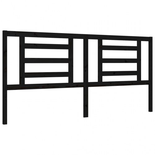 Sengeramme med sengegavl 200 x 200 cm - sort