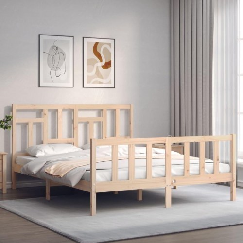 Sengeramme uden madras 160 x 200 cm i massivt fyrretræ