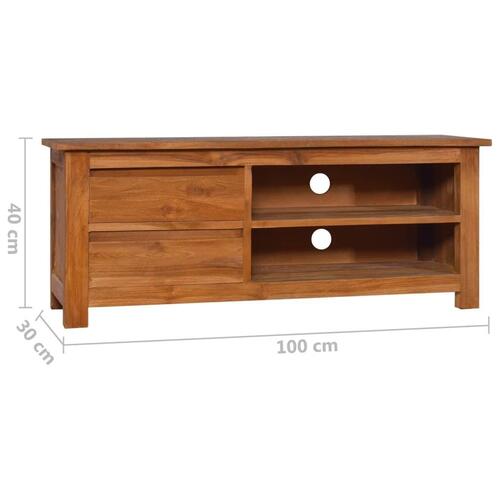 Tv-skab 100x30x40 cm massivt teaktræ
