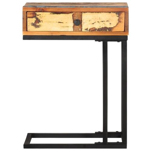 U-formet sidebord 45x30x61 cm massivt genbrugstræ
