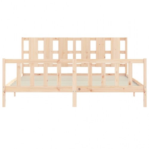 Sengeramme med sengegavl 180x200 cm massivt træ