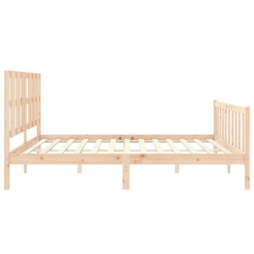 Sengeramme med sengegavl 180x200 cm massivt træ