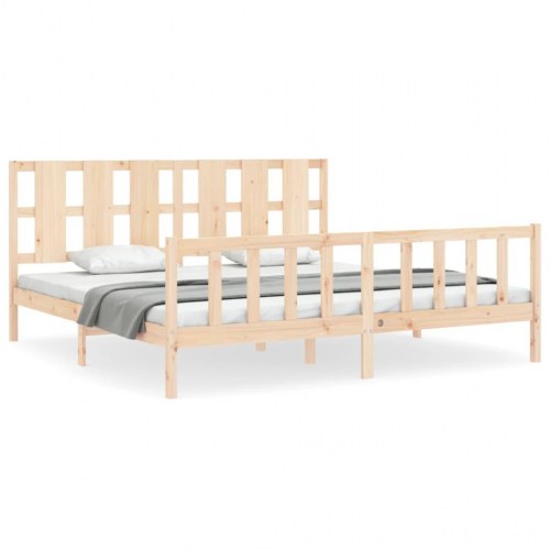 Sengeramme uden madras 200x200 cm massivt fyrretræ