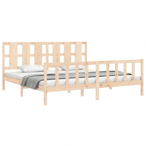 Sengeramme uden madras 200x200 cm massivt fyrretræ