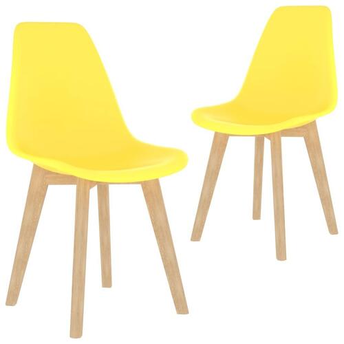 Spisebordsstole 2 stk. plastik gul