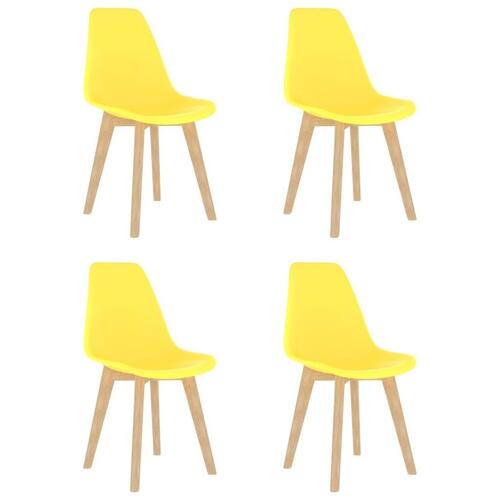 Spisebordsstole 4 stk. plastik gul