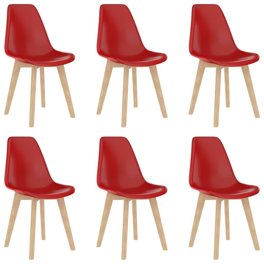 Spisebordsstole 6 stk. plastik rød