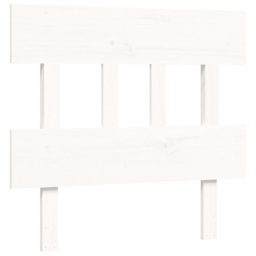Sengeramme med sengegavl 100x200 cm massivt træ hvid