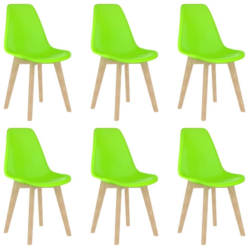 Spisebordsstole 6 stk. plastik grøn