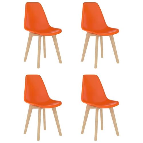 Spisebordsstole 4 stk. plastik orange