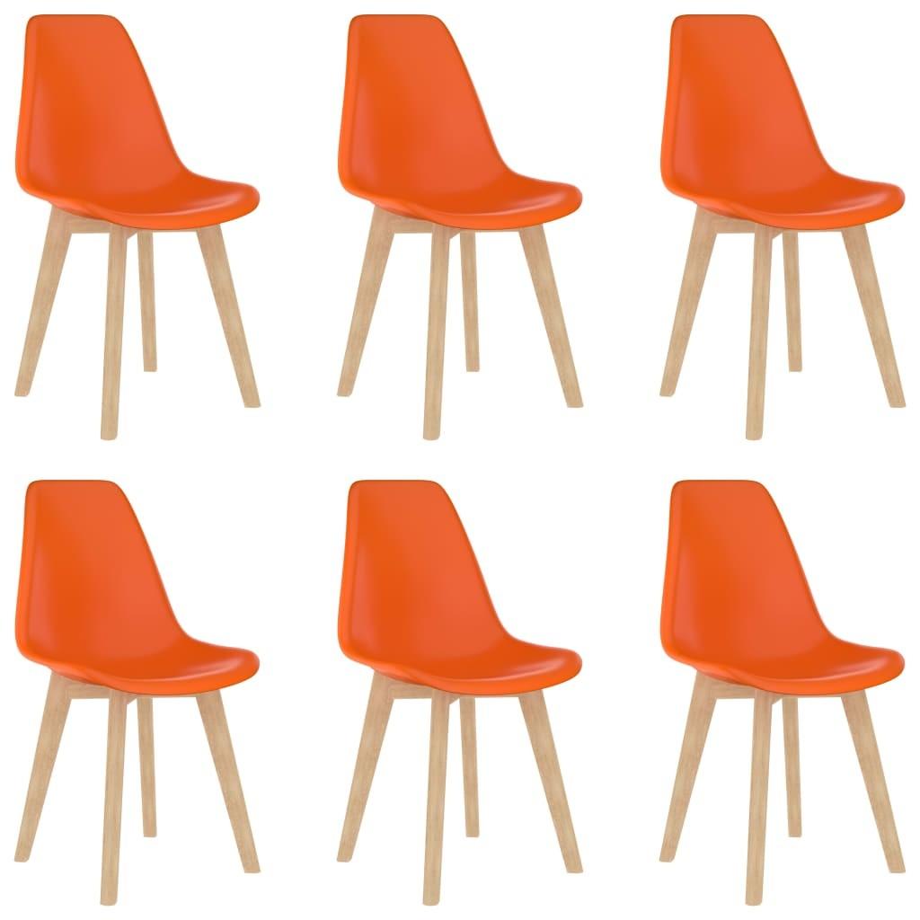 Spisebordsstole 6 stk. plastik orange