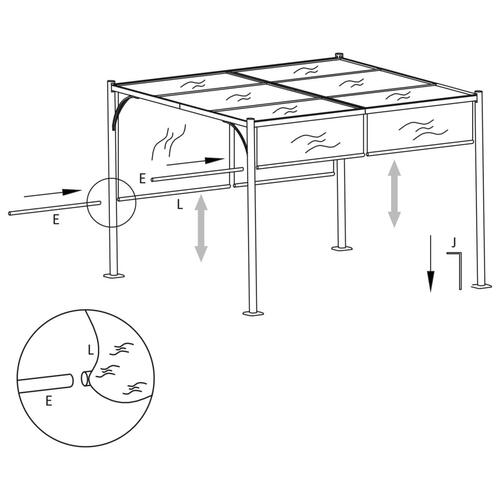 Pergola tilbagetrækkeligt tag 3x3 m antracitgrå