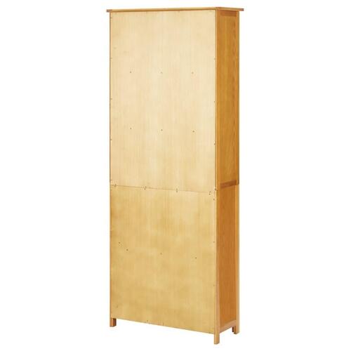 Bogreol med 2 låger 90x30x200 cm massivt egetræ
