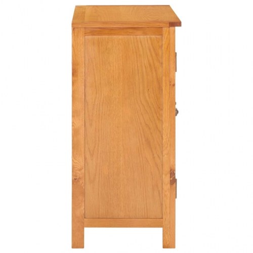 Skænk 70 × 35 × 75 cm i massivt egetræ - 1 låge og 3 skuffer