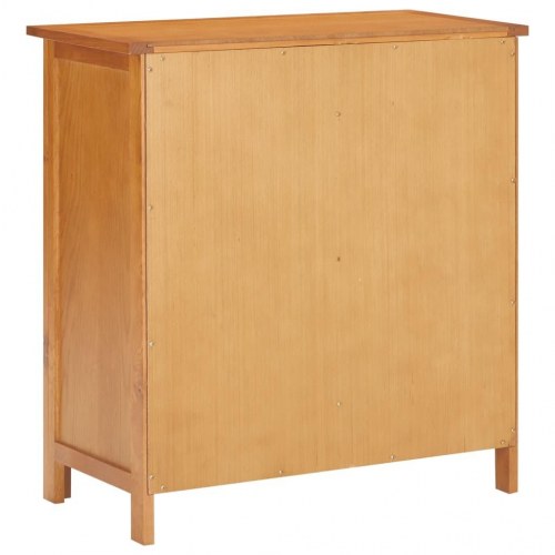 Skænk 70 × 35 × 75 cm i massivt egetræ - 1 låge og 3 skuffer