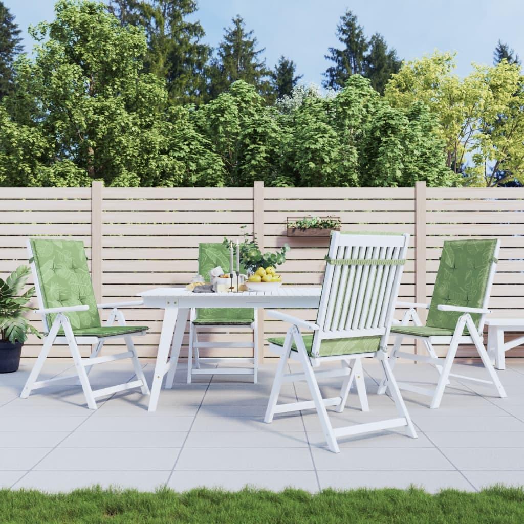 Stolehynder med høj ryg 4 stk. stof bladmønster