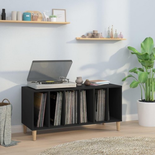 Vinylskab 100x38x48 cm konstrueret træ sort