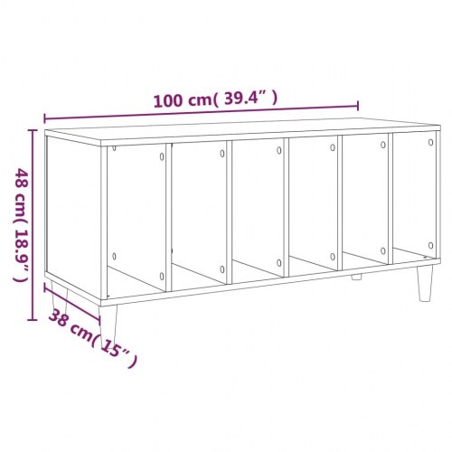 Vinylskab 100x38x48 cm konstrueret træ sort