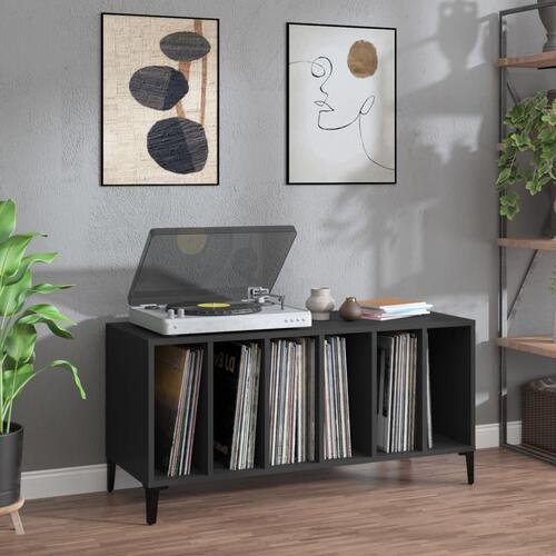 Vinylskab 100x38x48 cm konstrueret træ sort
