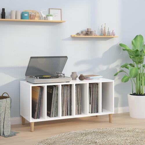 Vinylskab 100x38x48 cm konstrueret træ hvid højglans