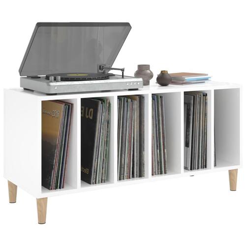 Vinylskab 100x38x48 cm konstrueret træ hvid højglans