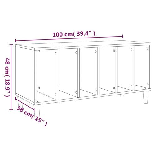 Vinylskab 100x38x48 cm konstrueret træ hvid højglans