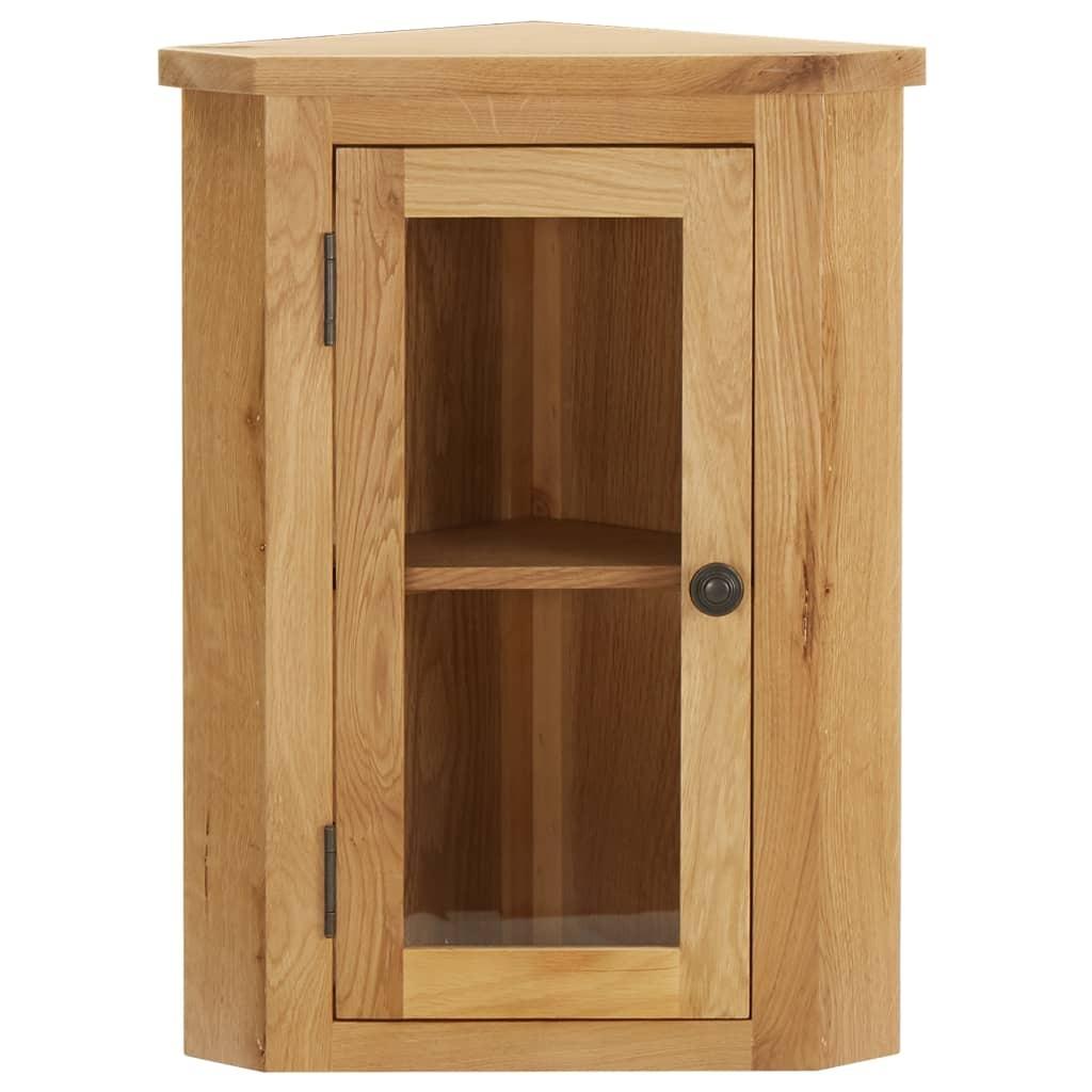 Væghængt hjørneskab 45x28x60 cm massivt egetræ